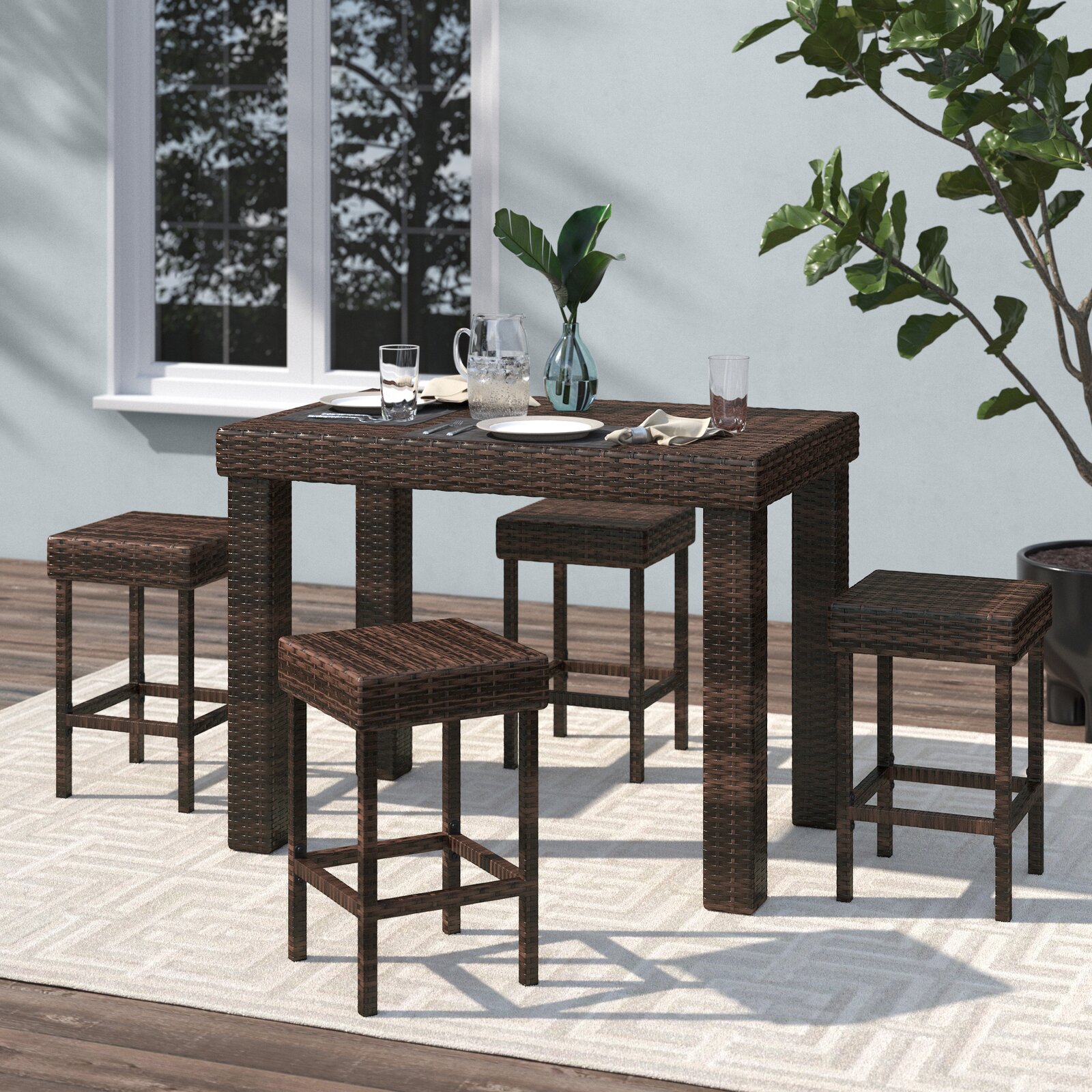 Wade Logan? Wilner Rectangular 4 - Person Outdoor Dining Set & Reviews Wade Logan? Wilner Rectangular 4 - Person Outdoor Dining Set & Reviews